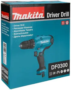 Makita DF0300 240v Corded Drill Driver 10mm Chuck 2 Speed 2.5m Cable