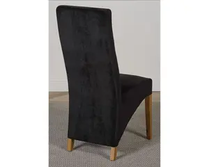 Lola Black Fabric Dining Chairs for Dining Room or Kitchen