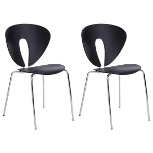 Set of 2 Dining Chairs TRACY Black