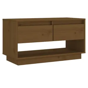 Berkfield TV Cabinet Honey Brown 74x34x40 cm Solid Wood Pine