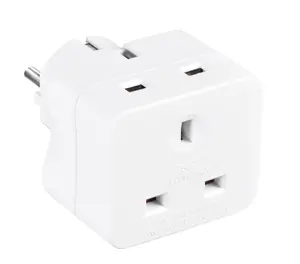 Masterplug 13A White UK to EU Travel adaptor