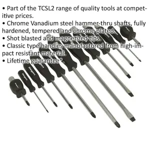 12 Piece Hammer Through Screwdriver Set with Hardened Steel Chisel Cap