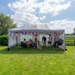 No Sides Silver Lined Gazebo 3x3m Dark Grey