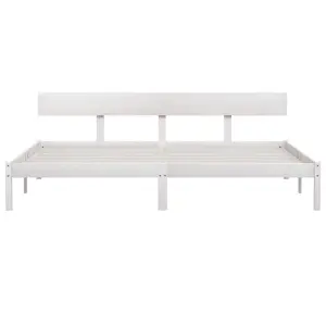 Berkfield Bed Frame White Solid Wood Pine 200x200 cm