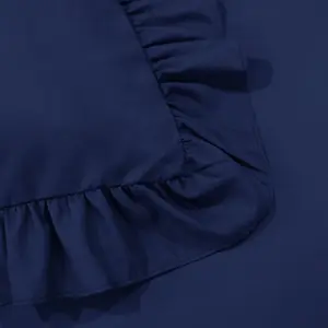 Amiela Microfiber Solid Colour Duvet Cover Set with Pillowcases Blue / Double + 2 Standard Pillowcases