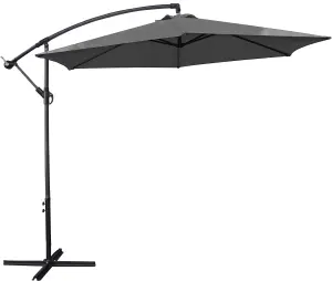 3m Grey Outdoor Cantilever Banana Garden Parasol