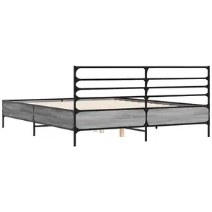 Berkfield Bed Frame without Mattress Grey Sonoma 160x200 cm