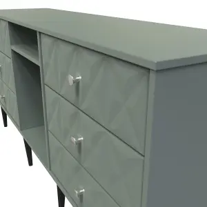 Toledo 6 Drawer Sideboard in Reed Green (Ready Assembled)