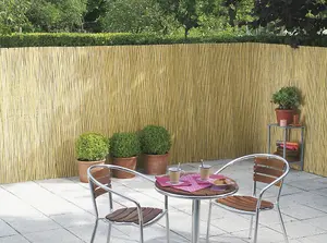 1.5m x 5m Extra Thick Natural Bamboo Peeled Reed Fence Outdoor Garden