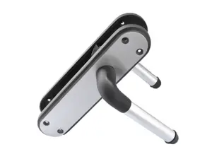 Marina Door Handle Two Tone Latch Lever - Matt Black and Satin by Betley Butterfly