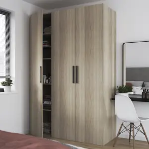 GoodHome Atomia Freestanding Matt oak effect Chipboard Wardrobe (H)2250mm (W)1000mm (D)580mm