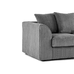 Luxor Jumbo Cord 3 + 1 + 1 Fabric 3 Piece Sofa Suite - Scatter Back Grey