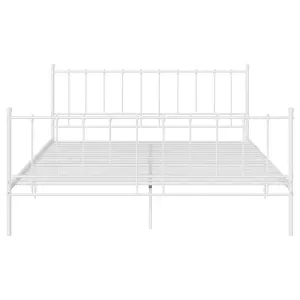 Berkfield Bed Frame White Metal 200x200 cm