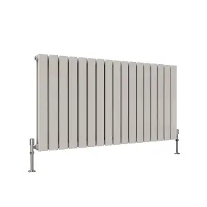 Horizontal White Double Flat Panel Radiator (H) 600 mm x (W) 1156 mm, 5732 BTU.