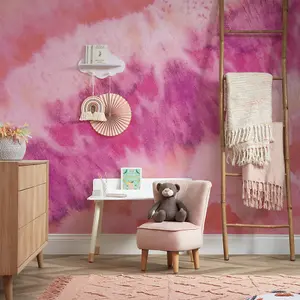 Totally Tie Dye Mural In Bright Pinks (300cm x 240cm)