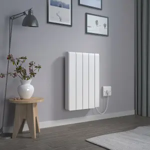 Right Radiators 4FIN 1000W Ceramic Electric Radiator Wall Mounted Portable Heater Smart WIFI Timer