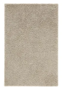 Modern Easy to Clean Light Beige Plain Shaggy Rug for Living Room and Bedroom-80cm X 150cm