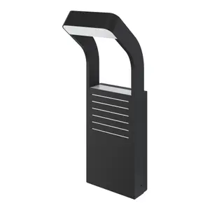 GoodHome Majorca Contemporary Black Mains-powered 1 lamp Integrated LED Outdoor Post light (H)450mm