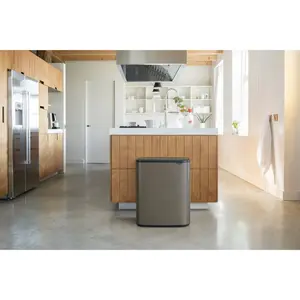 Brabantia Bo 30 Litre + 30 Litre Touch Bin with Two Inner Buckets Platinum / 60