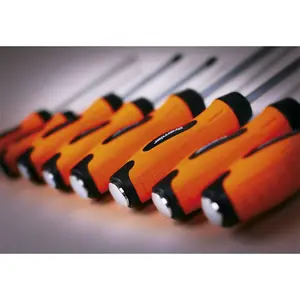 8-Piece Hi-Vis Orange Hammer Through Screwdriver Set with Chisel Cap