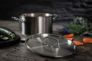 Kuhn Rikon Montreux Swiss Made Brushed Stainless Steel Induction Safe Casserole Pot, 22cm/6.5L