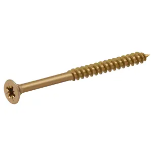 Diall Double-countersunk Yellow-passivated Carbon steel Screw (Dia)5mm (L)70mm, Pack of 100