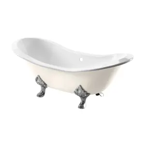 Arroll Villandry Gloss White Slipper Double ended Bath (L)182cm (W)76.2cm with claw bath feet