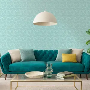 Hoopla Walls Blue Paisley Smooth Matt Wallpaper