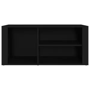 Berkfield Shoe Cabinet Black 100x35x45 cm Engineered Wood