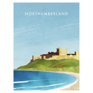 Henry Rivers Northumberland, Bamburgh Castle Canvas Print Multicoloured (50cm x 40cm)