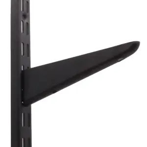 EAI Twin Slot Brackets 470mm Black Pack of 2 - Genuine 32mm Twin Slot Ajustable Wall Shelving