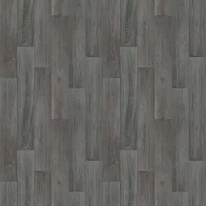 Dusky Oak Grey Wood Effect Anti-Slip Vinyl Flooring Sheet For Kitchen Bathroom Dinning Room -6m(19'8") X 4m(13'1")-24m²