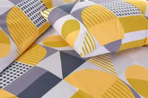 Scott Geometric Mustard King Duvet Cover Set