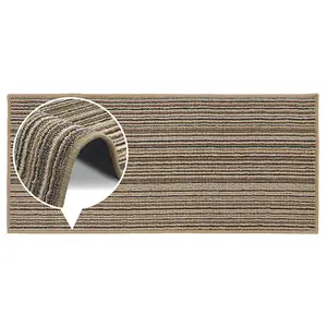 JVL Arona Machine Washable Latex Backed Runner Doormat, 57x150cm, Beige