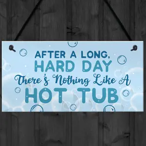 Red Ocean FUNNY HOT TUB SIGN Garden Signs And Plaque Summer House Plaque Pool Jacuzzi Gift