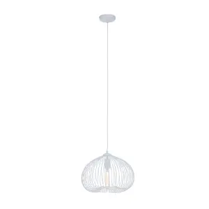 Interiors By Premier Sturdy 1 Bulb White Finish Pendant Light, Effortlessly Maintained Down Light Wall, Versatile Ceiling Light