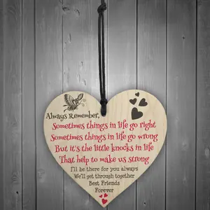 Red Ocean Best Friends Forever Friendship Love Heart Gift Hanging Plaque Home Family Friend Colleague Present Sign