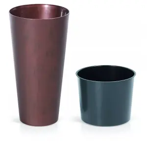 TUBUS 20cm Width Set of 1 Slim Corten Steel Flower Pot Tall