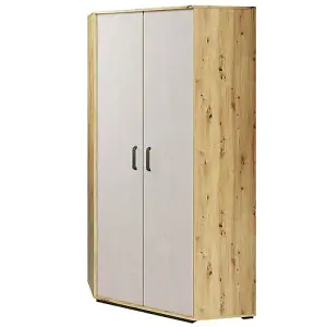 Ben Corner Wardrobe with LED Modern Storage with Ambient Lighting