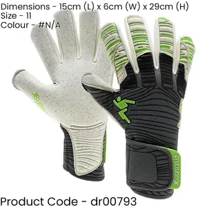 Size 11 Professional ADULT Goal Keeping Gloves - ELITE 2.0 Black & Quartz Keeper