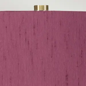 Luminosa Isla Table Lamp with Round Tapered Shade, Aged Brass, White, Purple