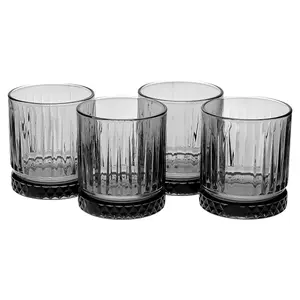 Queensway Home & Dining 355ml 8 Pcs Grey Coloured Tumblers Drinking Whiskey Glass Sets