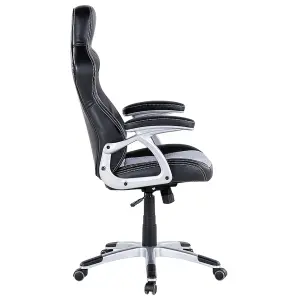 Office Chair Faux Leather Black EXPLORER