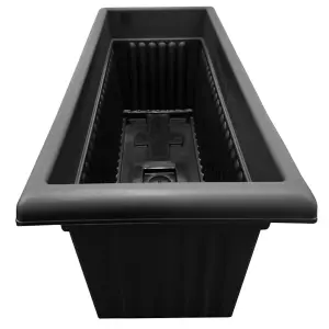 2x Black Rectangular 70cm Sovereign Troughs Flower Garden Patio Planters For Home & Garden