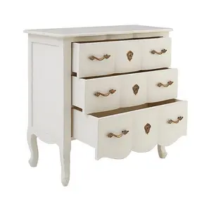 Loire Three Drawer Chest - Wood - L40 x W80 x H80 cm - White