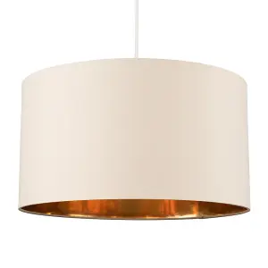 ValueLights Reni Extra Large Beige and Gold Ceiling Pendant Light Shade