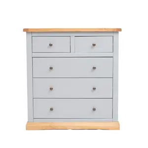 Bomporto 5 Drawer Chest of Drawers Brass Knob