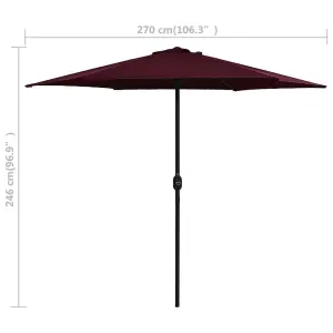 Berkfield Outdoor Parasol with Aluminium Pole 270x246 cm Bordeaux Red