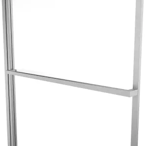 GoodHome Ezili Straight 1 panel Clear glass Chrome effect frame Bath screen, (W) 850mm (H) 1400mm