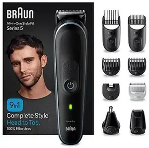 Braun All-In-One Style Kit Series 5 Mgk5411, 9-In-1 Everyday Grooming Kit For Men